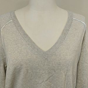 J Crew light beige V-neck long sleeve sweater